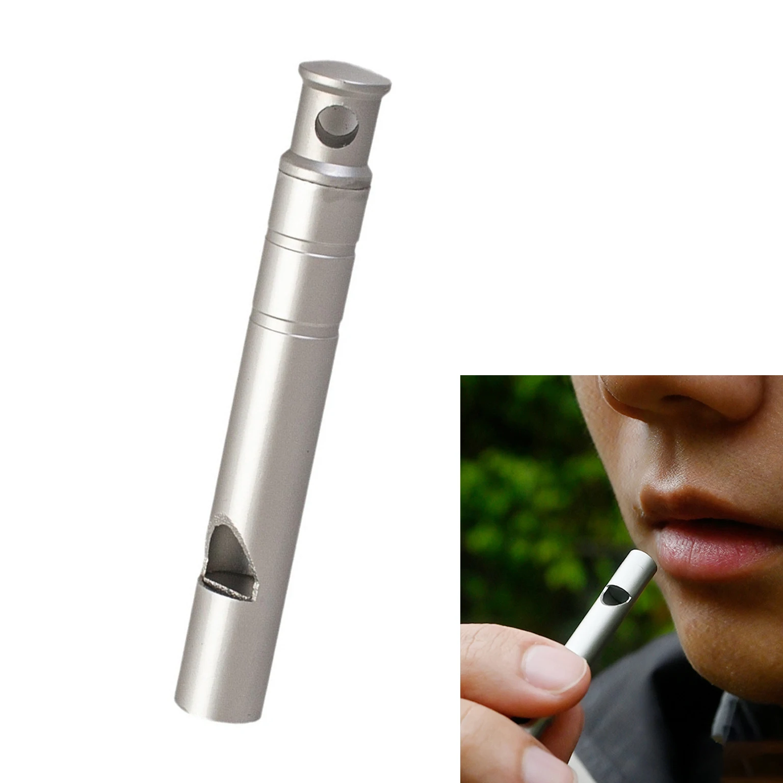 Ultraleichte Titan-Notfallpfeife mit Kordel, Outdoor-Survival, Camping, Wandern, Erkunden, Campingpfeife