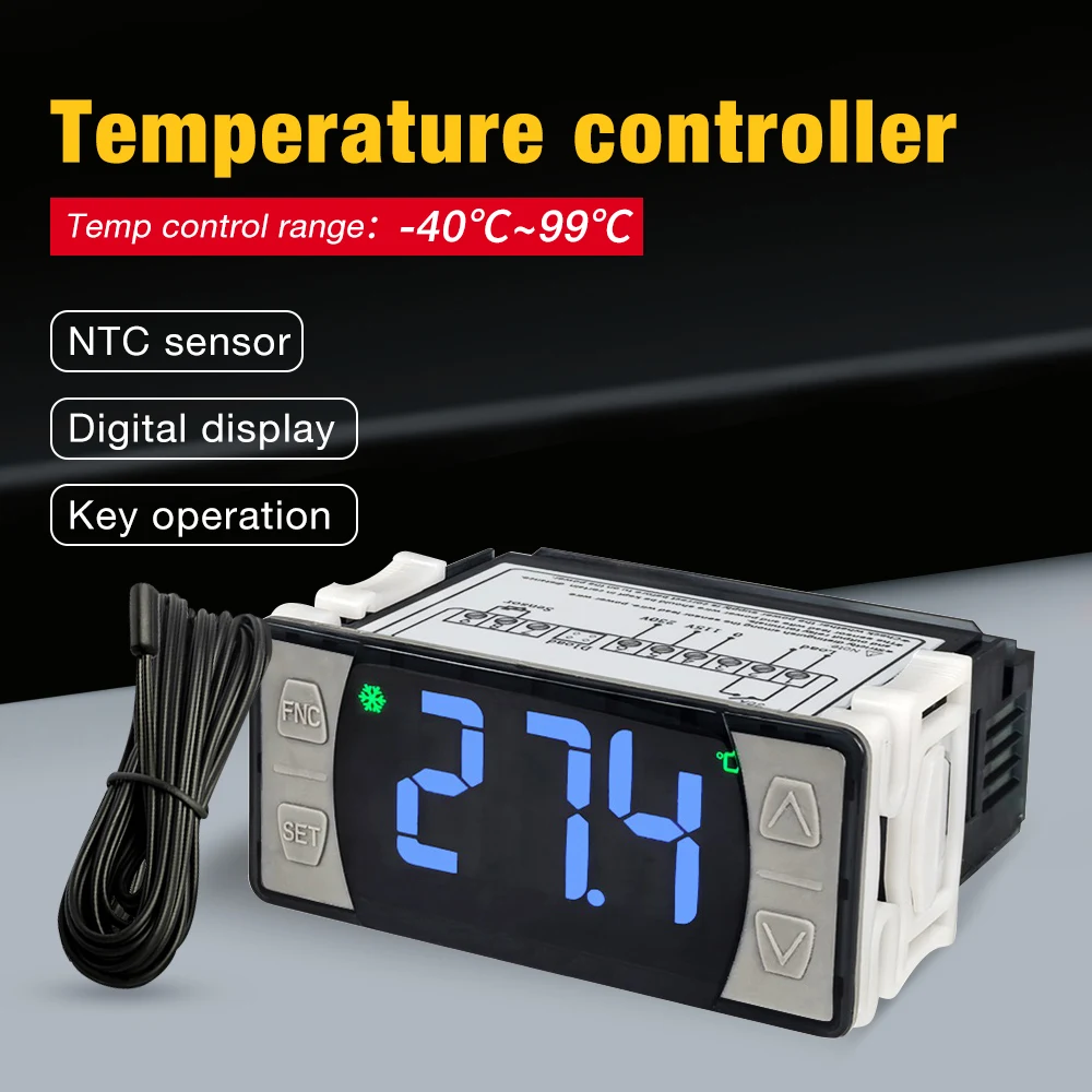 SH-512E LED Digital Thermostat for Incubator Temperature Controller Thermoregulator Relay Refrigeration Heating Cooling 115/230V