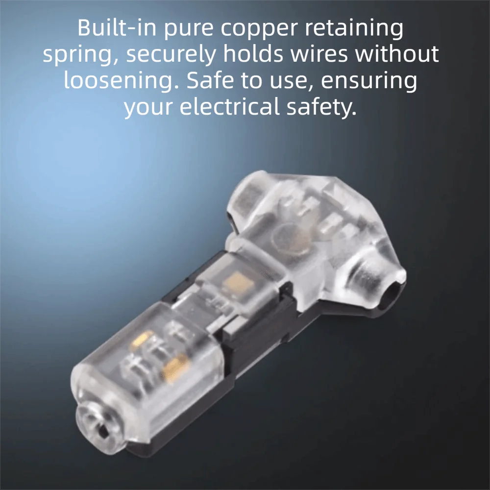 10Pcs T Type Low Voltage Wire Connector for 18-22 Awg Cables T1/T2 Quick Connector Wire Connectors Easy to Install Pluggable
