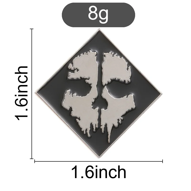 Dripping Rhombus Black Silver Metallic Abstract Enamel Pin Dark Punk Brooch for Jacket Backpack Workwear Style