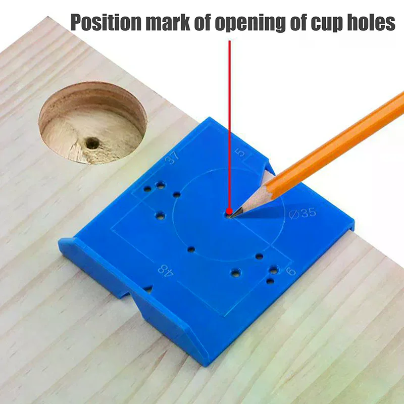 2Pcs Hinge Drilling Locator Cabinet Door Hinge Punching Positioning Ruler Template Woodworking Hinge Installation Auxiliary Tool