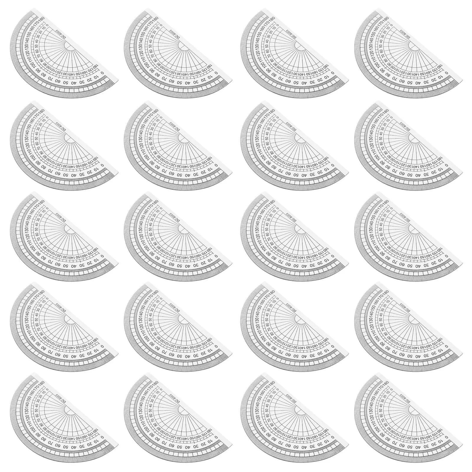 20 Pcs Protractor Angle Measurement Students Rulers Office Measuring 180 Degrees Precision