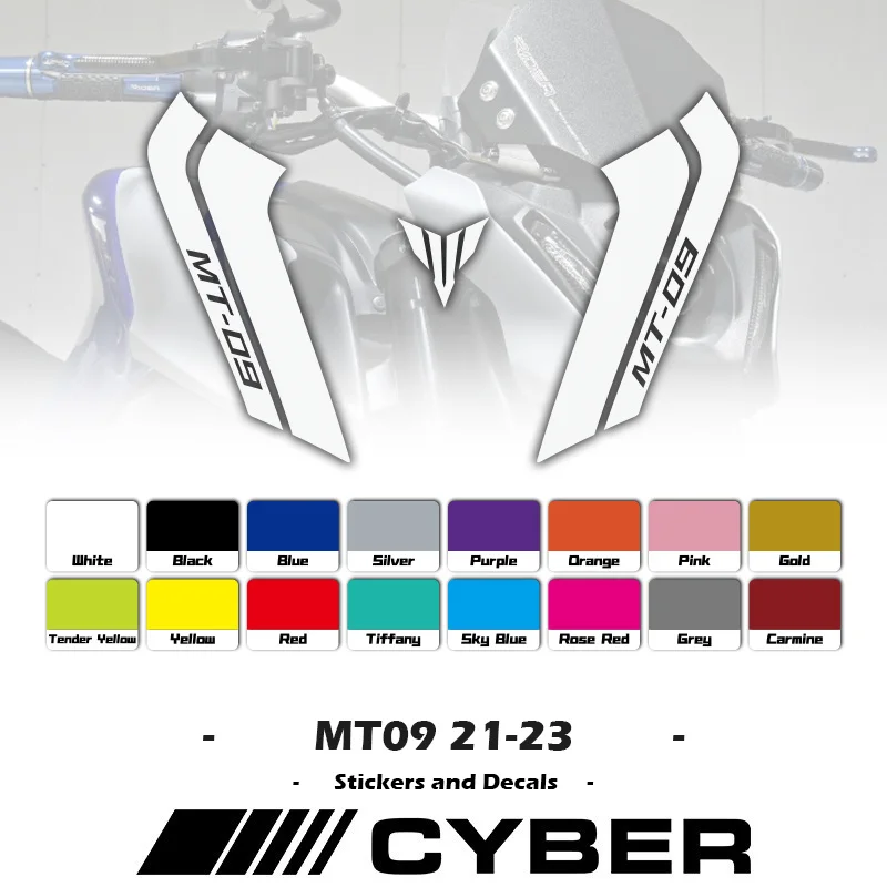 For YAMAHA MT-09 MT-09SP New MT09 2021 2022 2023 Intake Pipe Fairing Fuel Tank Line Hollow Sticker Decal