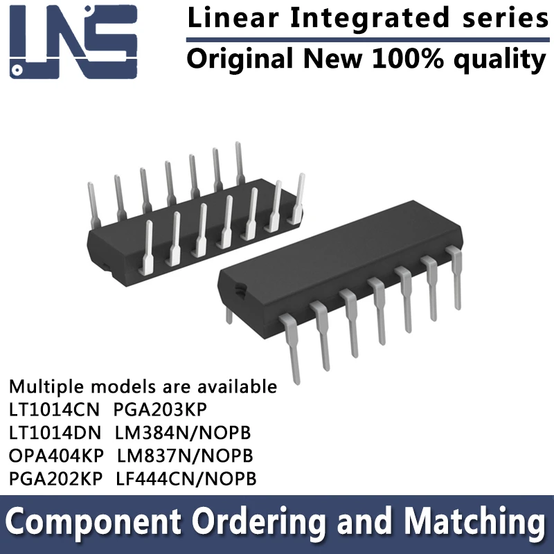 

1PCS LT1014CN LT1014DN OPA404KP PGA202KP LM384N/NOPB LM837N/NOPB LF444CN/NOPB DIP-14 7.62mm Linear amplifier