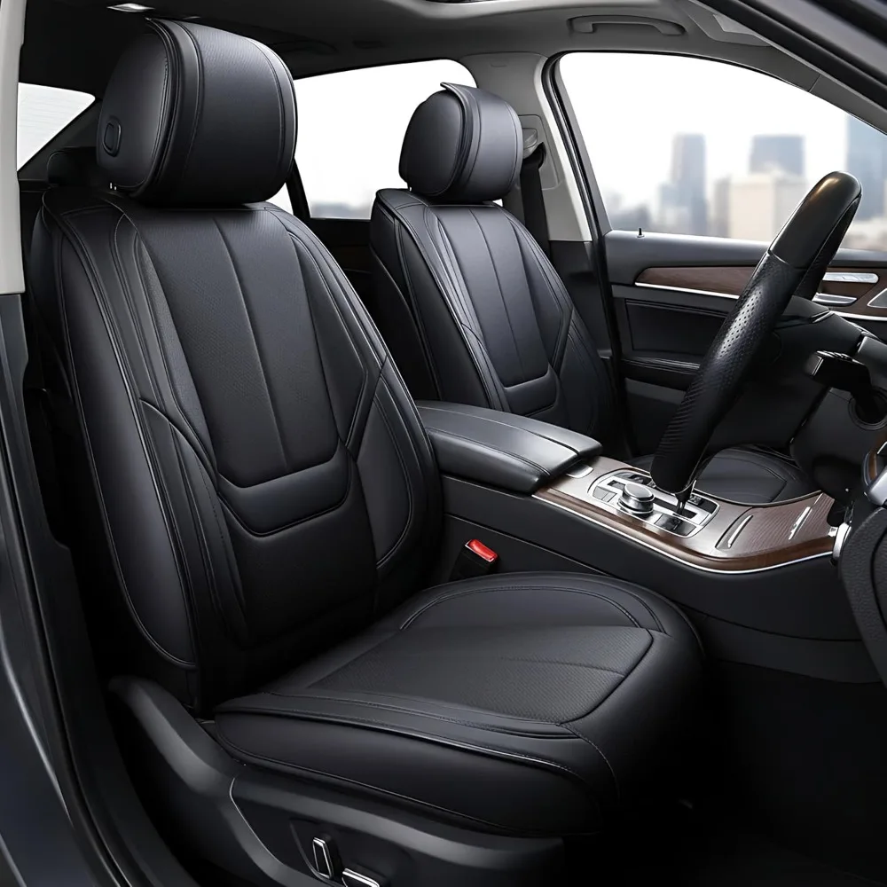 

AUTO Car Seat Covers Premium Waterproof Faux Leather Cushion Universal Accessories Fit SUV Truck Sedan Automotive Vehicle