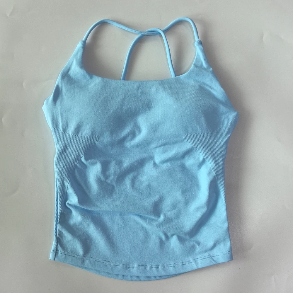 Pericic Twist Back Top Sexy Rückenfreies Gepolstertes Gym-Top Damen Yoga-Anzug Weste Eingebauter BH Activewear Atmungsaktiver Sport-BH Tanktops – Detail 7