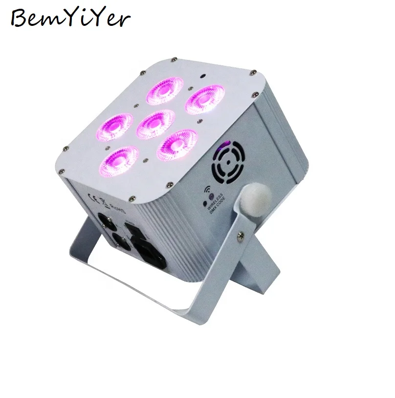 

DJ свадебные светодиодные тонкие Par Uplights 6x18 Вт аккумулятор беспроводной DMX IR/RGBWA + UV 6in1