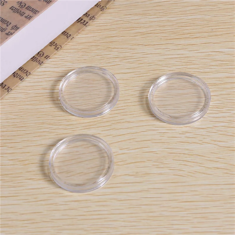 40 Pcs Small Round Transparent Plastic Coin Capsules Box 33Mm-ABQU