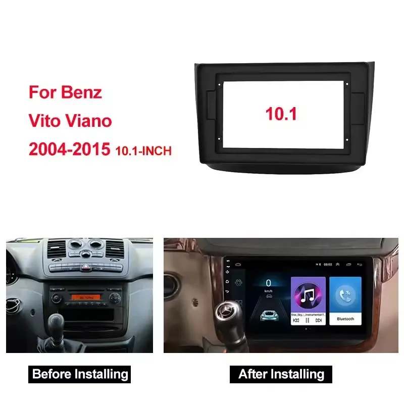 For MERCEDES-BENZ Vito 2 / Viano 2 W639 2003-2015 10 Inch Car Radio Fascia Stereo Android MP5 Player 2Din Head Unit Panel Frame