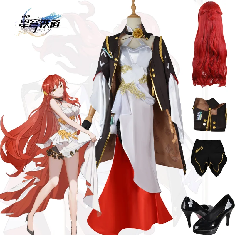 

Honkai Star Rail Himeko Cosplay Costume Accessories Shoes Uniform Role Play Full Set Halloween Carnival Party Performance Suit
