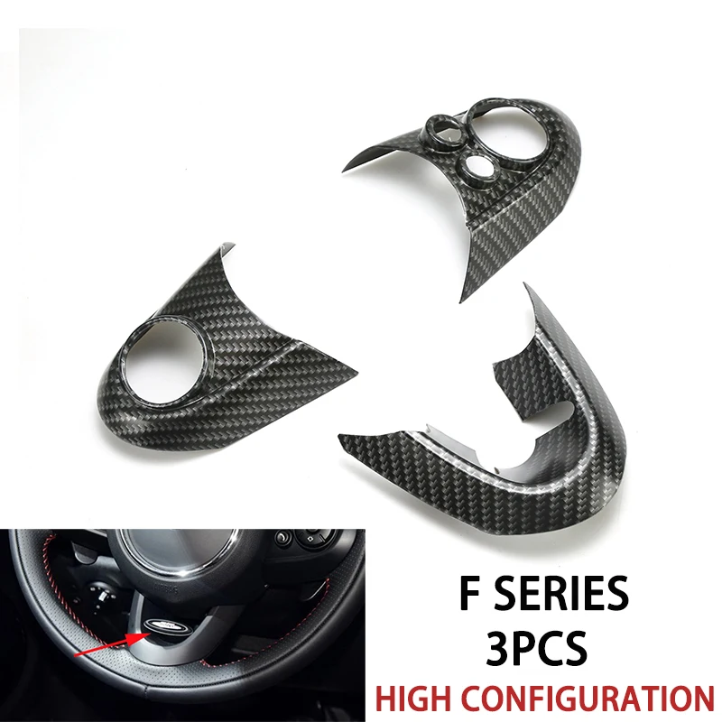 3PCS Car Steering Wheel Panel Button Switch Trim Cover Stickers For Mini Cooper F54 F55 F56 F57 F60 Interior Parts Car Accessory