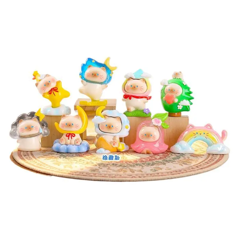 Cute Cat Weather Roaming little meow Figure Series Blind Box Desktop Ornament Resin Craft Collectible Decorative Gift For Adults view 5