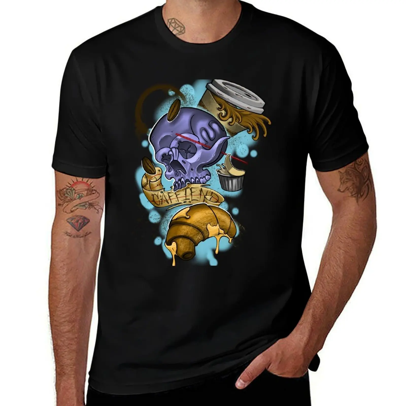 

Caf-Fiend T-Shirt funny shirt cotton summer top luxury designer street wear designer t shirt men
