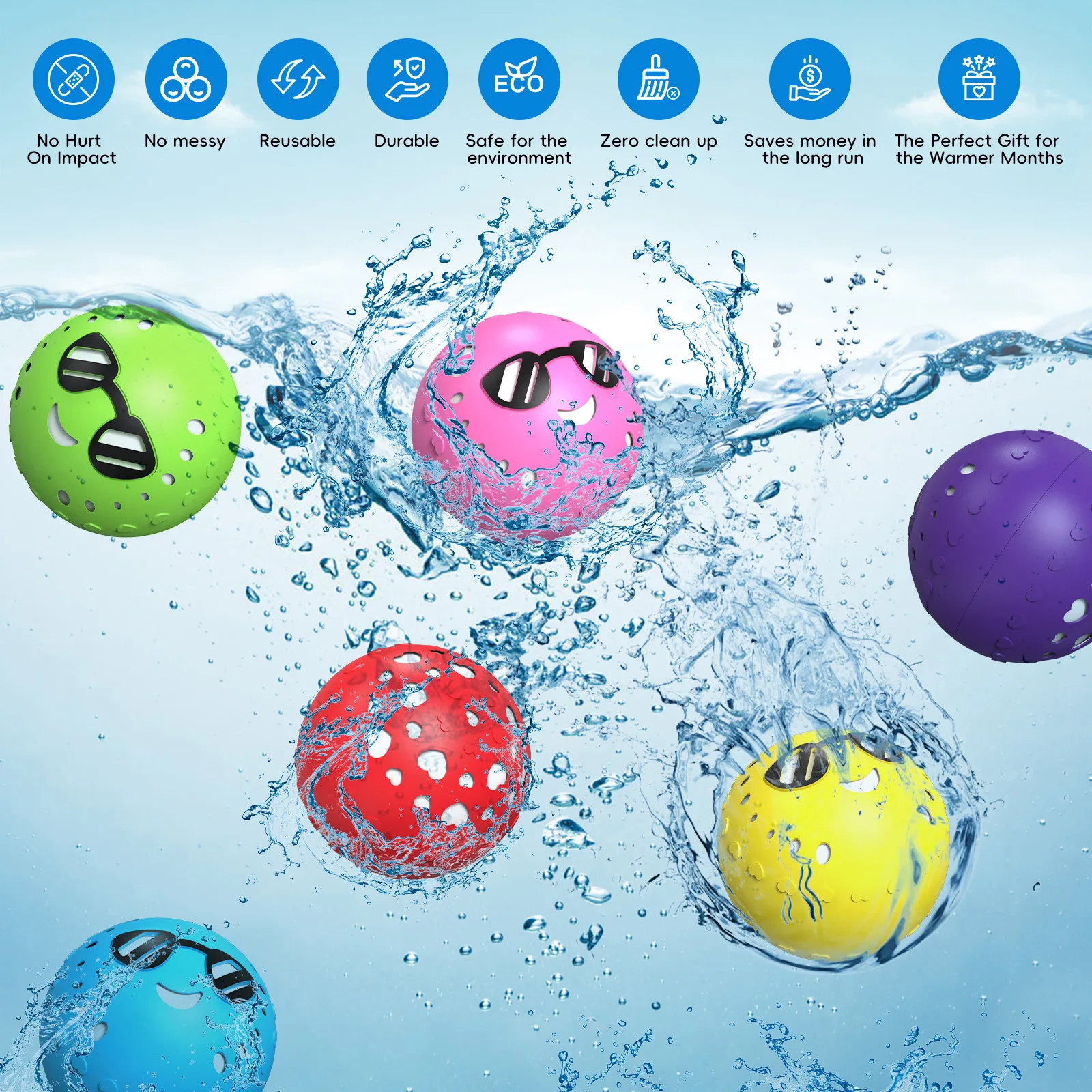 Reusable Water Balloon Fighting Water Ball Toy Magnetic Silicone Water Ball Children's Silicone Water Ball Squirt Toy