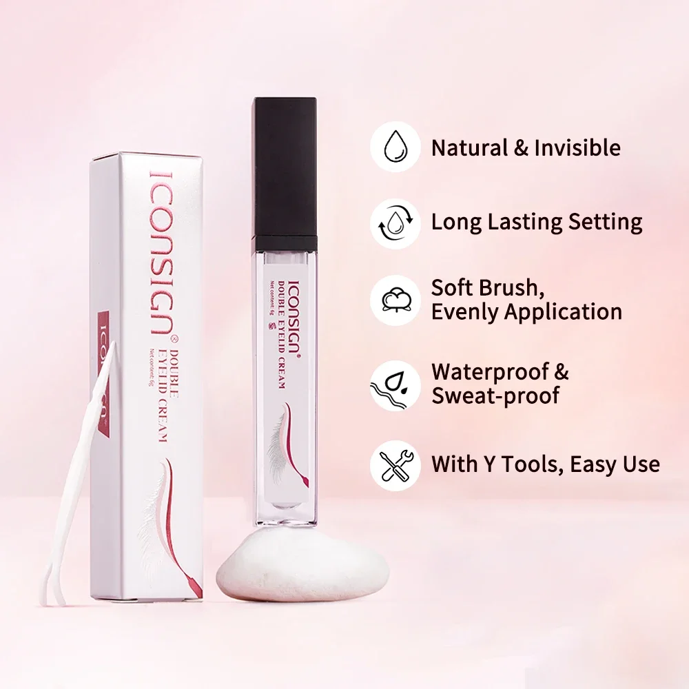 ICONSIGN Heißer Verkauf Doppel Augenlid Creme Bequem Frauen Doppel Augenlid Unsichtbare Natur 6 ml Trockenen Gestaltung Schönheit Gesundheit Make-Up-Tool