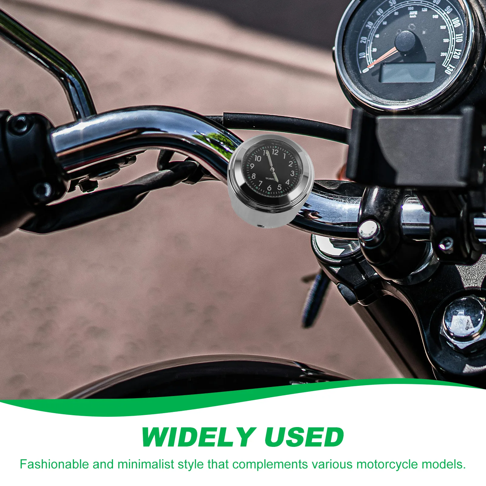

Aluminum Alloy Motorcycle Handlebar Temperature Meter Dustproof Durable Lightweight Easy Installation Universal Bike Watch For