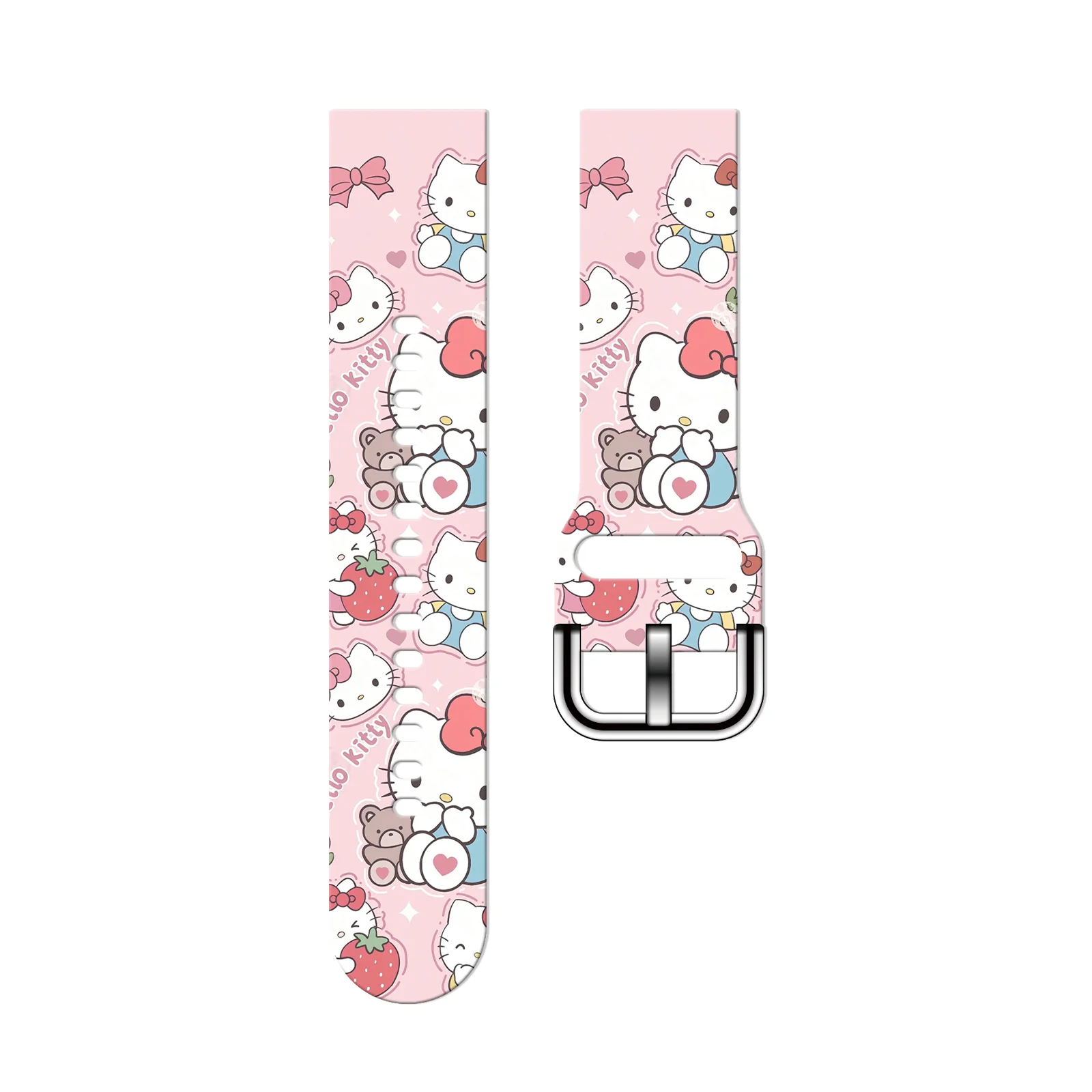 

Sanrio Colorful Kitty 20mm Printed Watch Strap for Samsung Galaxy 7/6 Band Replaceable Bracelet for Xiaomi Huawei Amazfit Watch