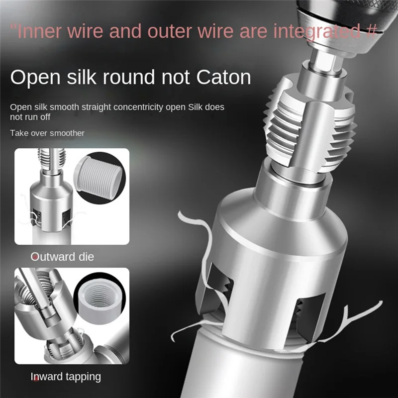 

AB34-1/2", 3/4", PPR Pipe Threading Kit With Internal External Tap Dies Reamer Cutting Tool Set For DN15, DN20