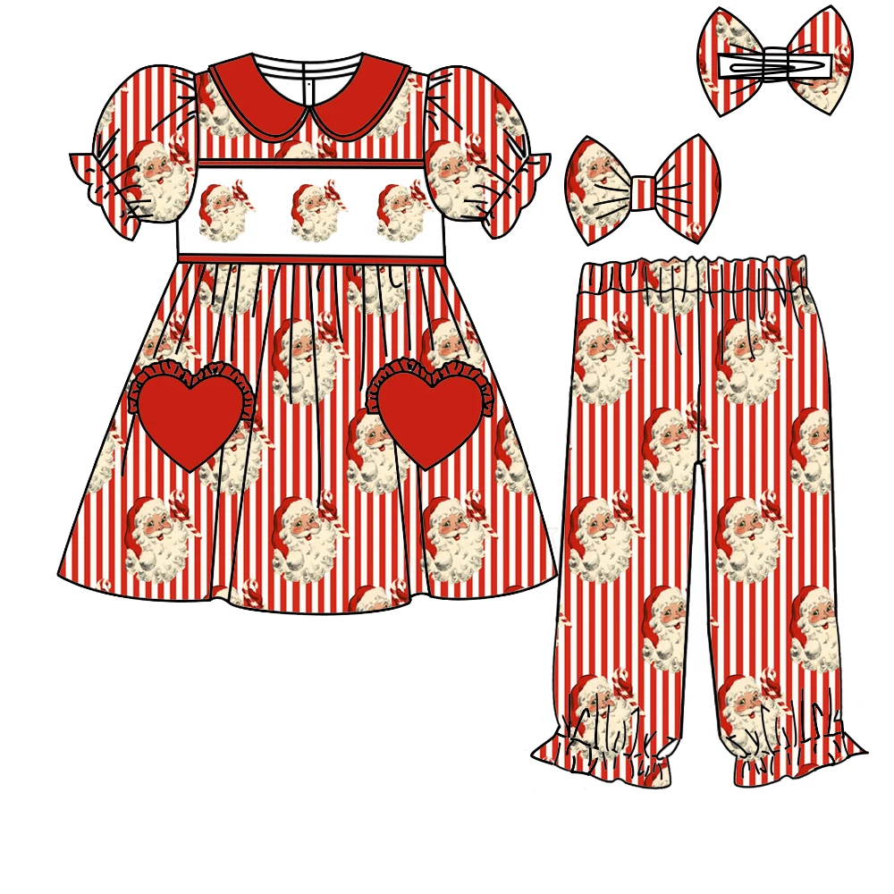 New High-Quality Children's Set Short-Sleeved Elastic Striped Cartoon Print Girl Boy Long-Sleeved Pajama Set Nightgown Girl Boy
