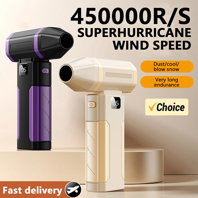 

450000RPM Mini Turbo Jet Fan High Speed Turbo Violent Fan Powerful Air Blower Brushless Motor Handheld Fan Cleaning Tool