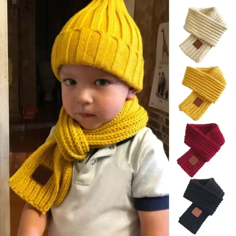 

Winter Kids Fashion Knitted Scarf Boys Girls Neckerchief Outdoor Keep Warm Neck Thickening Warmer Scarf Soft Children´s Scarves