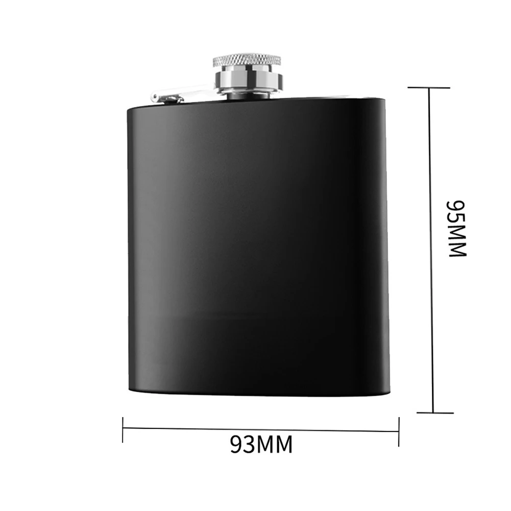 6/8oz Black Hip Flask Stainless-Steel Whiskey Liquor Wine Bottle Outdoor Travel Camping Portable Pocket Alcohol Flask Gifts