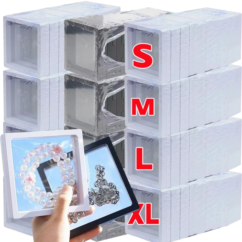 20pcs Jewelry Storage Box Transparent Floating Display Tool Packaging Ring Necklace Collectible Storage Box Jewelry Accessories