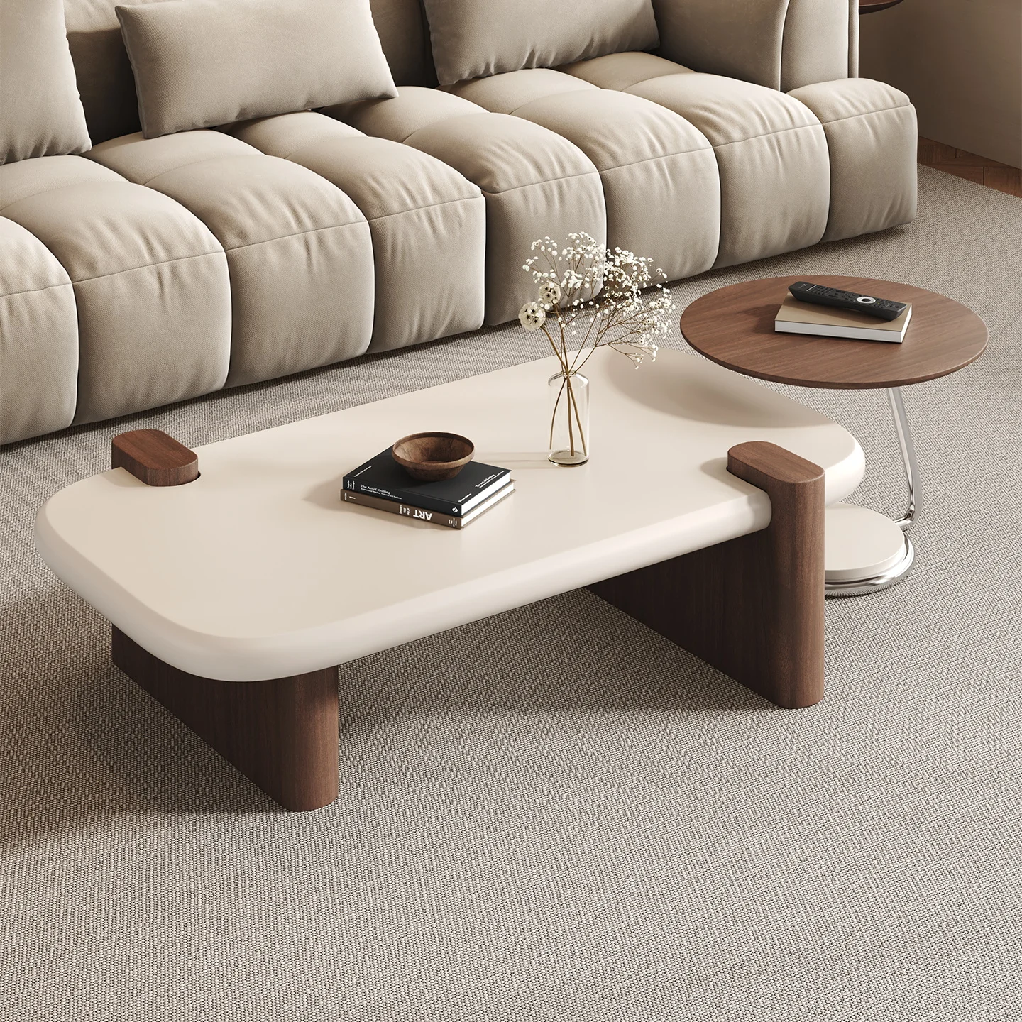 Second-hand cream-style coffee table combination simple living room home small apartment