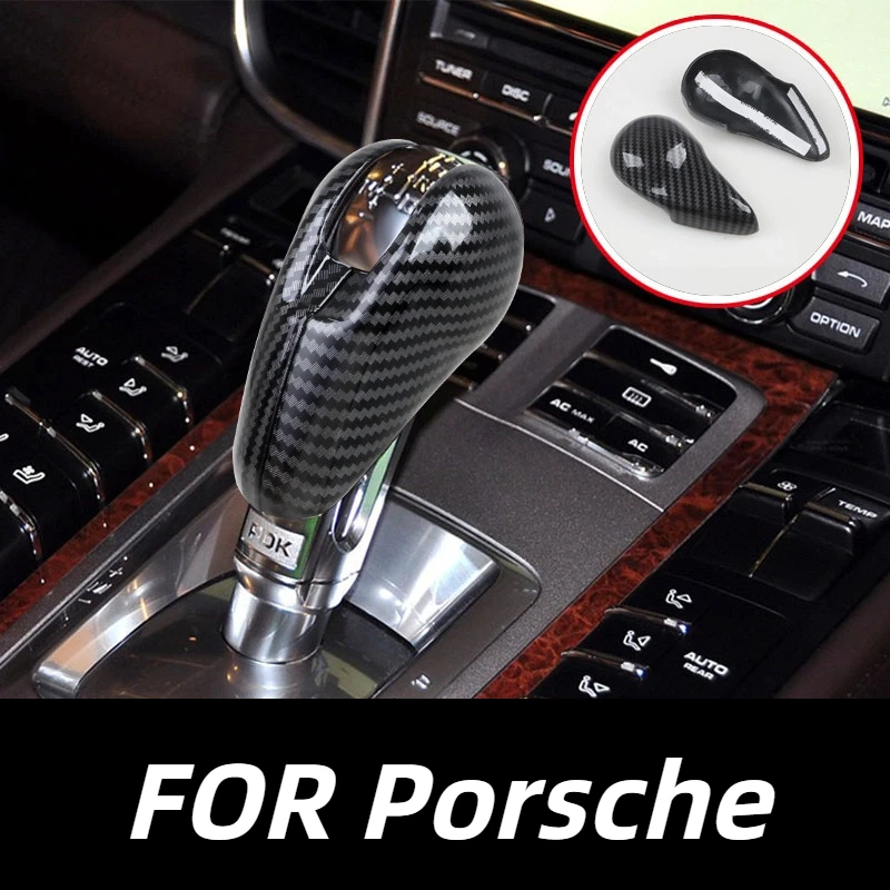 

For 10-16 Porsche Cayenne Panamera gear shift lever cover with carbon fiber pattern modified gear head protective cover