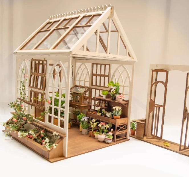 Dollhouse flower Stand Flower House Garden Console blythe Bread Stand Cake Cabinet Vintage Desk Screen DIY Miniature furniture