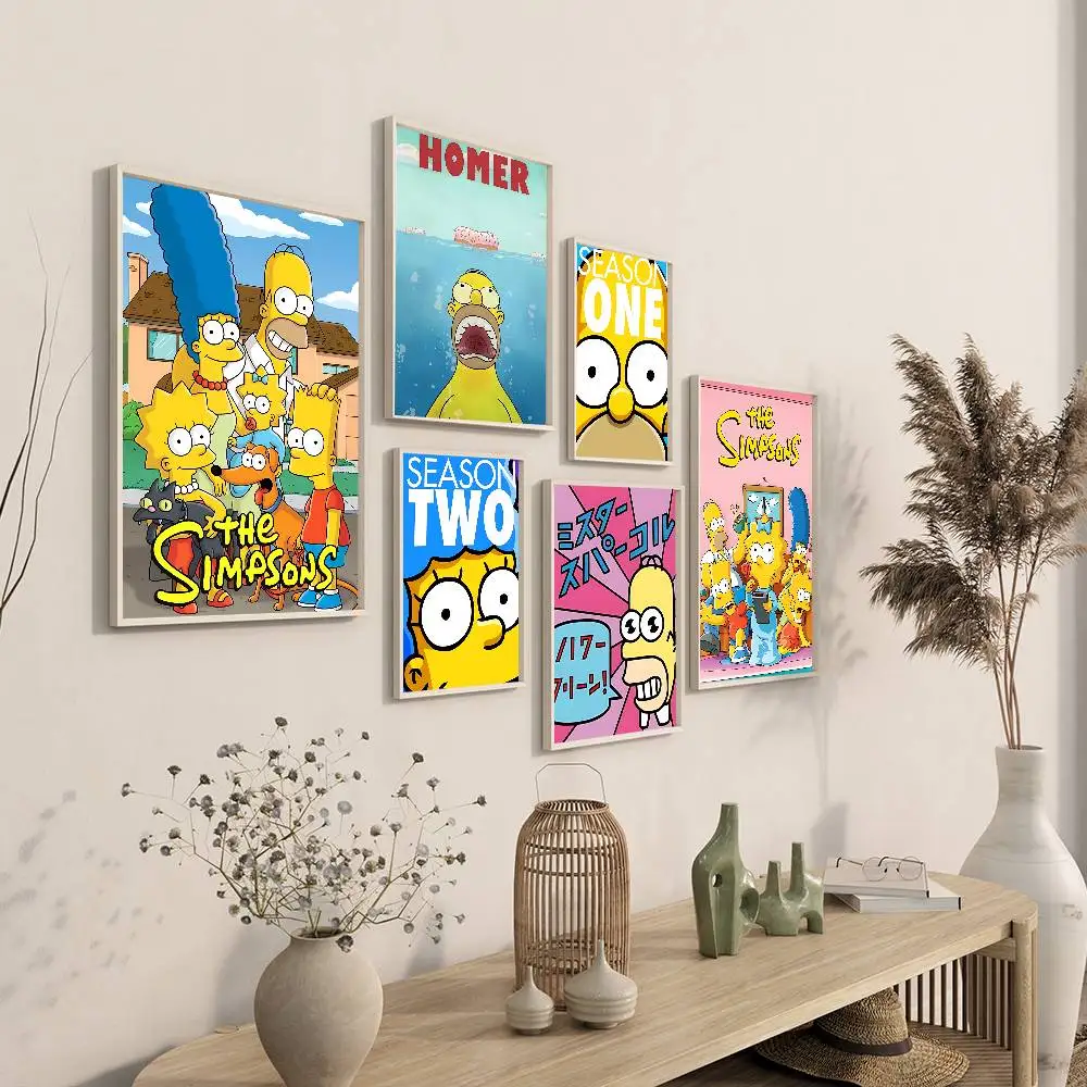 Adult Animation S-Simpsons Anime Posters Sticky Whitepaper Sticker DIY Room Bar Cafe Kawaii Room Decor