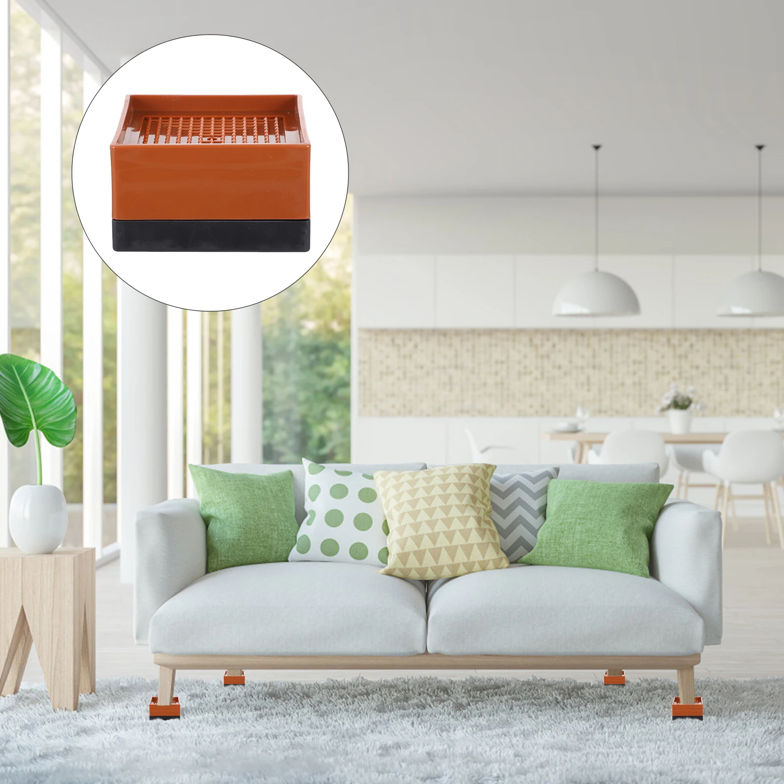 

2pcs Heavy Duty Furniture Riser Pads Bed Sofa Table Leg Lifters Floor Protectors Moisture Resistant Storage Space Saver For Home