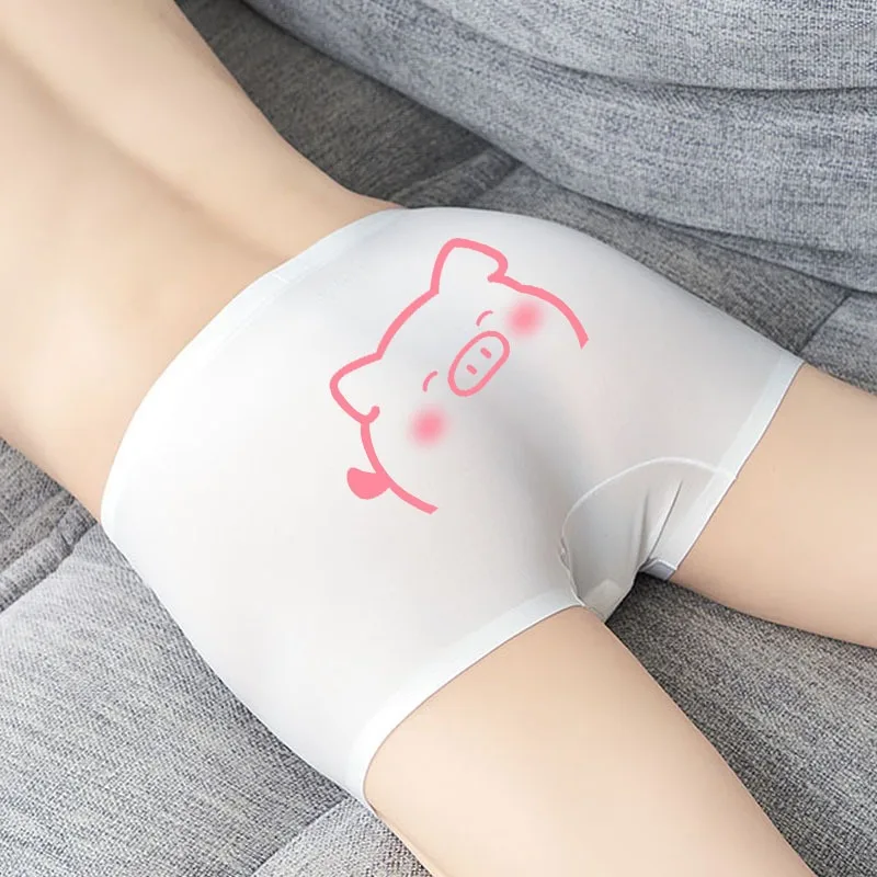 Kawaii خنزير الملابس الداخلية لطيف الوردي الرجال الملاكمين الجليد الحرير السراويل U محدب الحقيبة سراويل لينة الفتيان سراويل للسباحة مضحك هدية صديقها #4