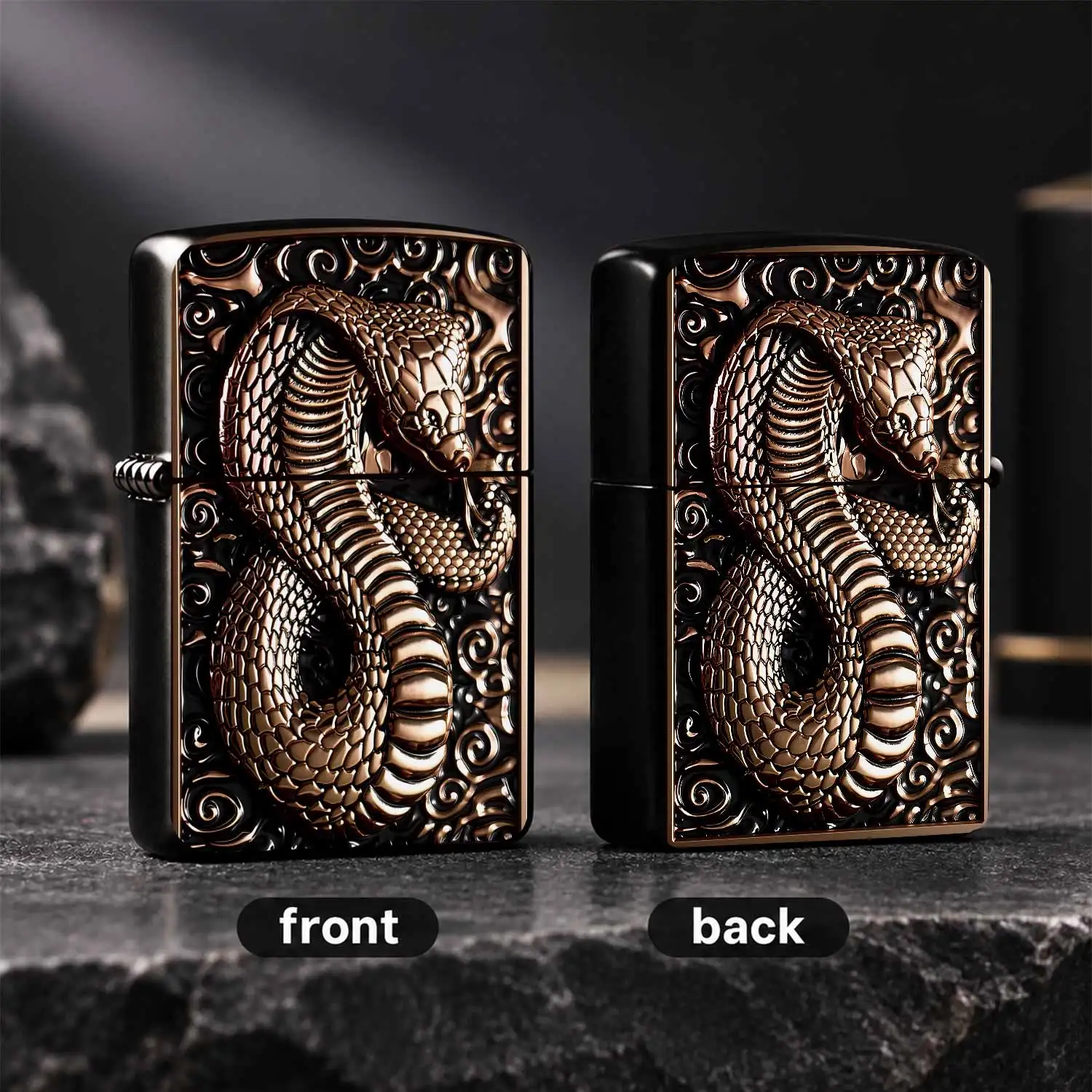 Exquisite Pattern Lighter, Luxurious Retro Artistic Swirl Decorated Surface, Portable Pocket Sized Design, Perfect for Business Occasions, Casual Gatherings, Dating Trips and All Daily Scenarios, Stylish Unique Ideal Gif A Humorous And Inte