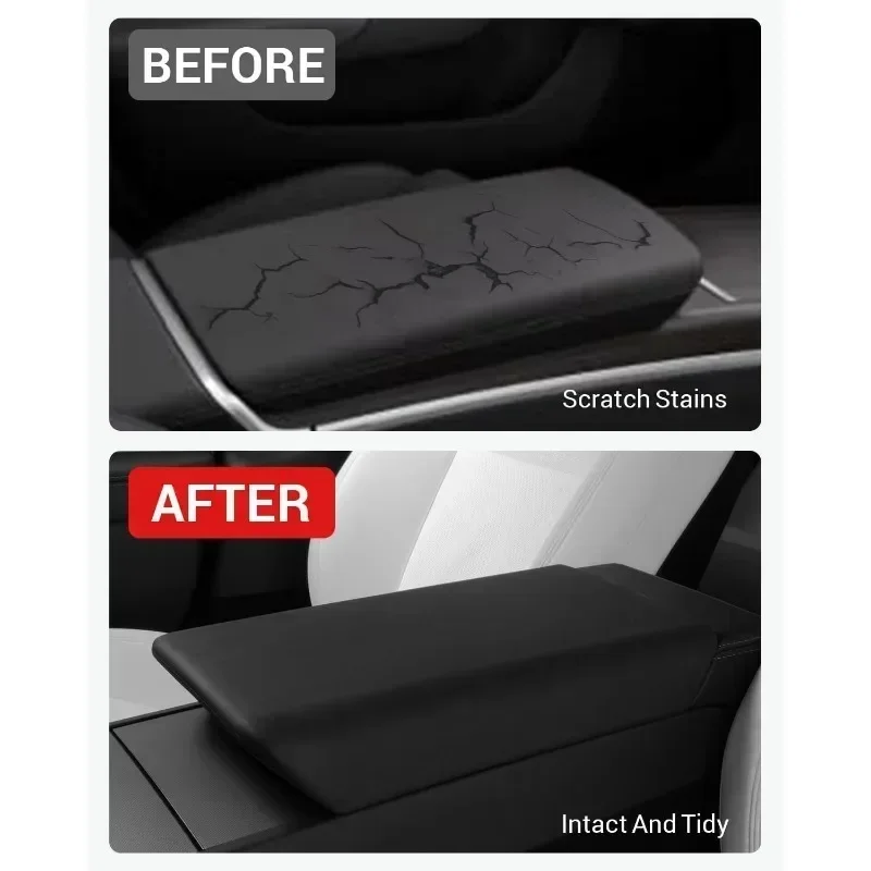 Für Tesla Modell 3/y 2014-2018 Modell 3 Highland 2019 tpe Softcase Auto Mittel konsole Armlehnen deckel Auto Zentral armlehne Box Pad – Detail 3