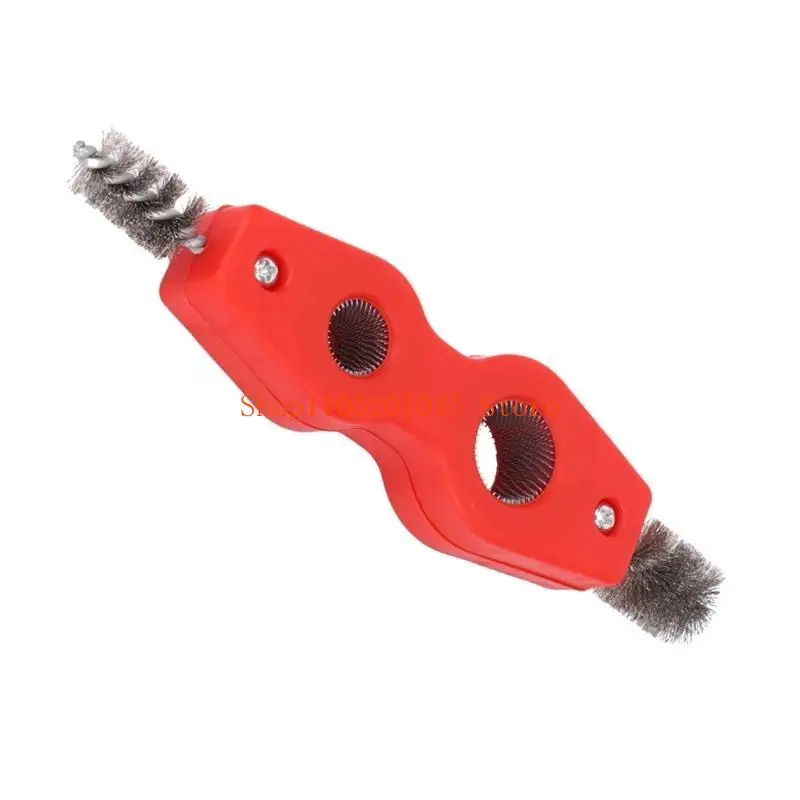 37cd 1/2in & 3/4in Wire Brush Copper Pipe Cleaner Inner Outer Thread Cleaner Plumber Brush Cleaning Tool for Brazing Plumbing