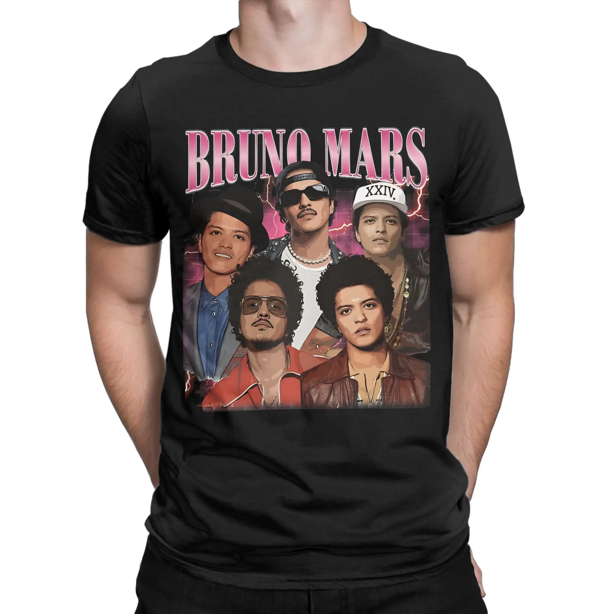 Bruno Marss Vintage 90s Men T Shirts  Vintage Tee Shirt Short Sleeve Crew Neck T-Shirt Cotton Gift Idea Clothing