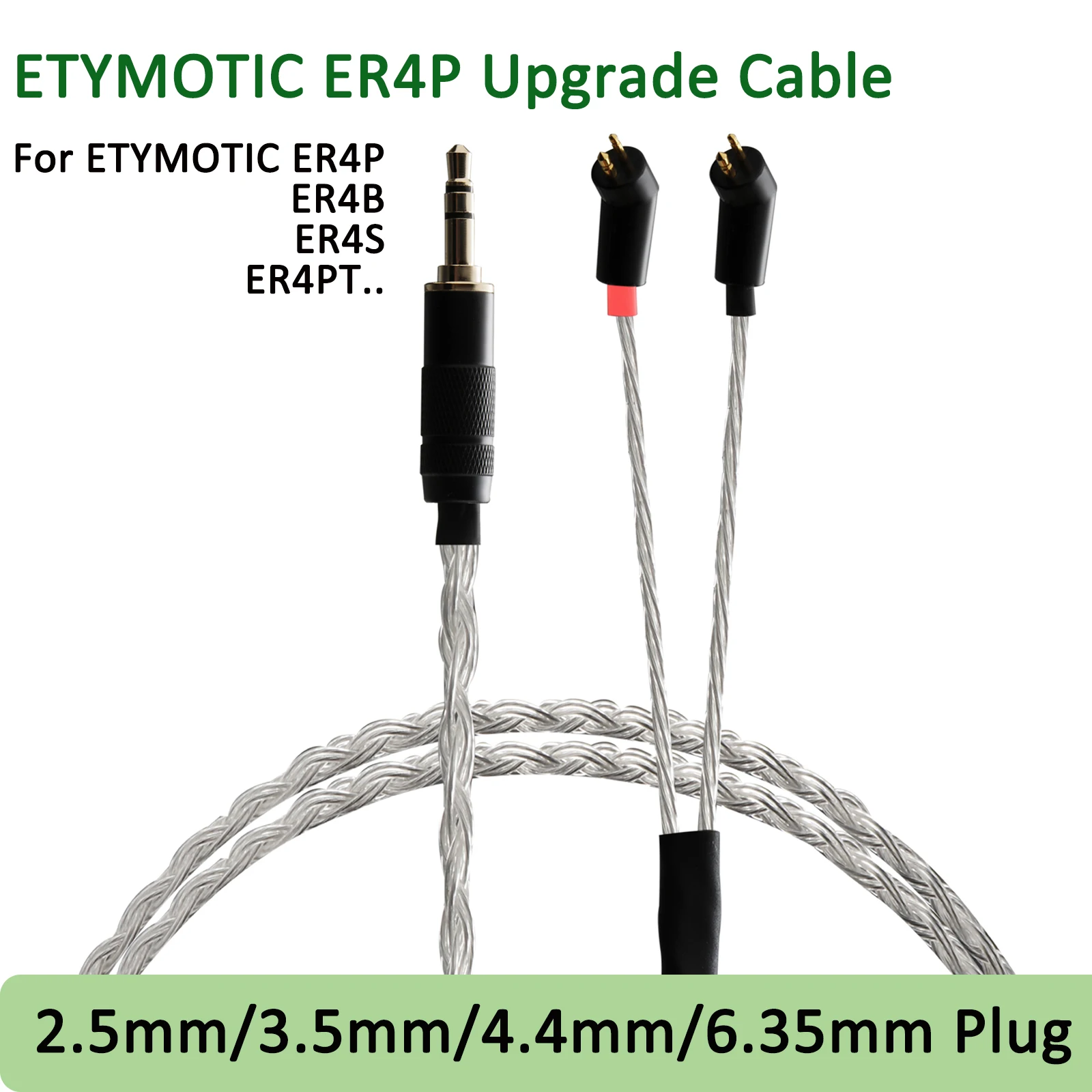 4FT 1.2m 3.5mm plug earphone cable Etymotic ER4 XR SR ER4SR ER4XR ER3sr 8cores 5N OCC Crystal Ear Headphone Extension Cord Cable