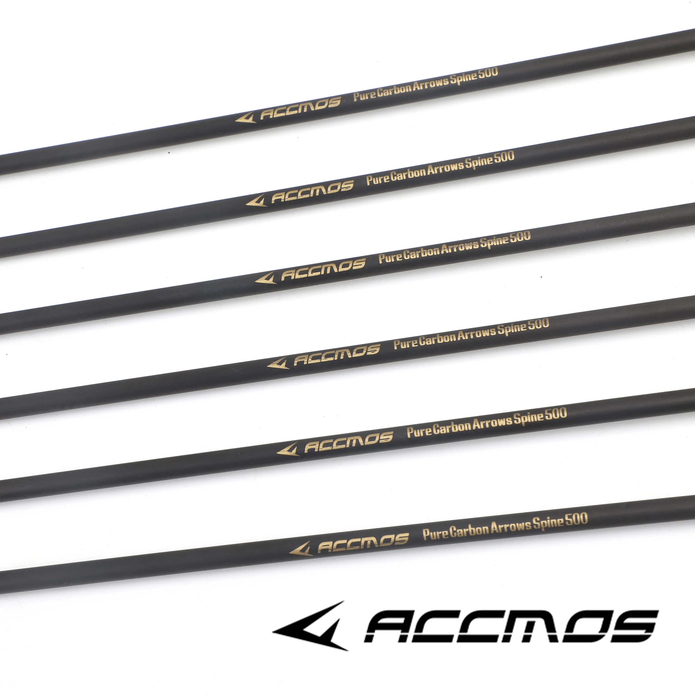 Imagem -06 - Arco e Flecha Accmos Puro Carbono Seta para Composto Bow Hunting Id6.2 Spine 350 500 600 700 800 12 Pcs