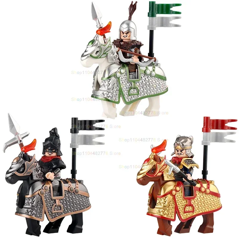 Oude Oorlog Paard Armor Actiefiguren Modellen Accessoires Bouwstenen Drie Koninkrijken Mounts Bricks Speelgoed Kerstcadeaus