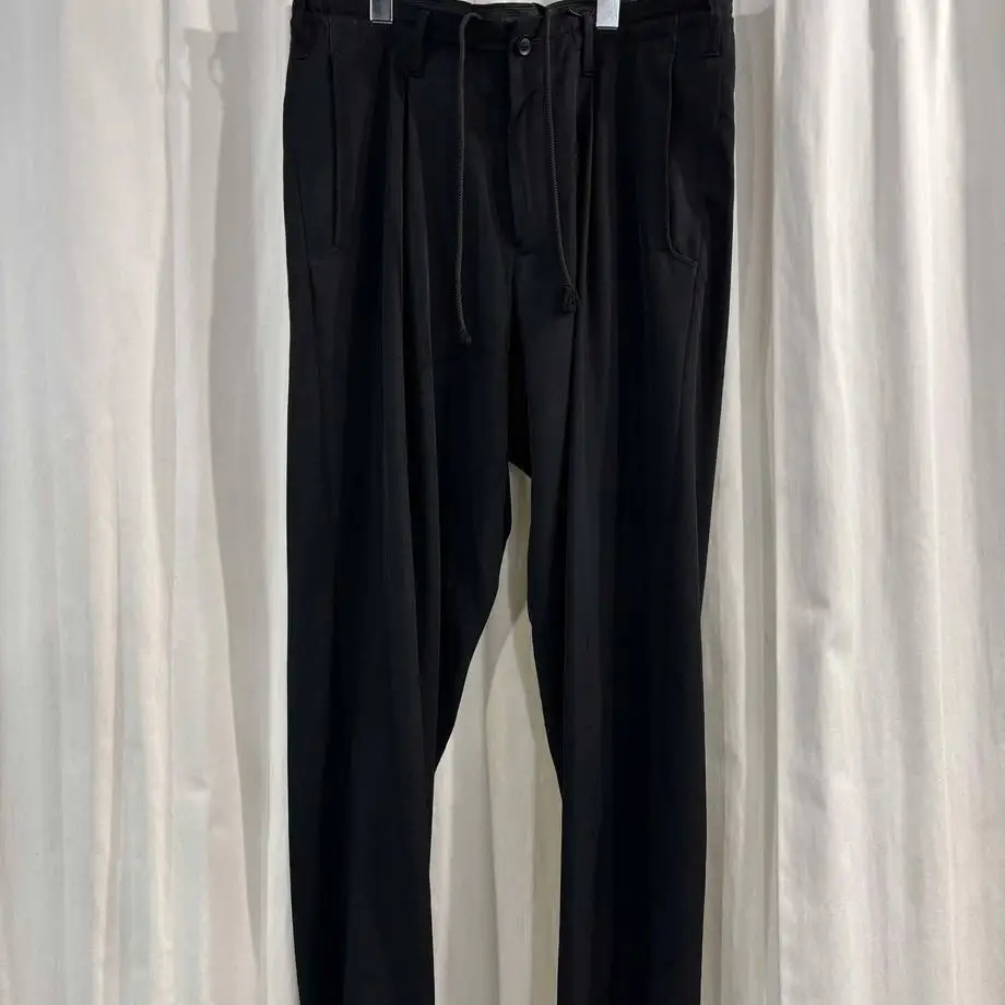 

ТОП-ЯМАМОТО ® Черные повседневные брюки на шнурке, мужские свободные универсальные длинные брюки, простой спортивный стиль