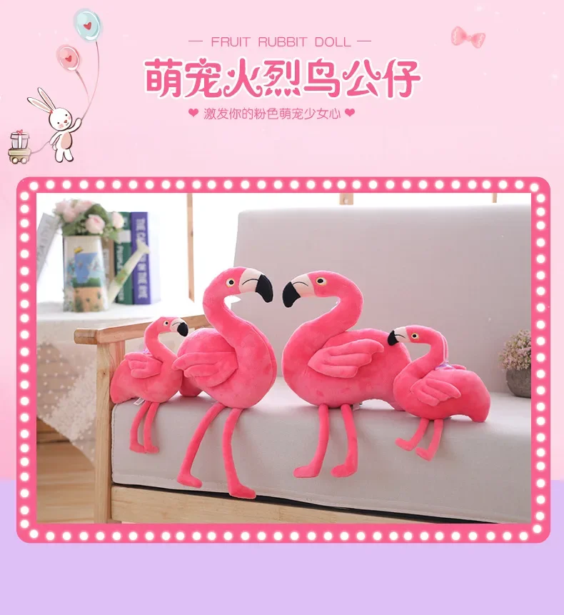 Soft Plush Stuffed Animal Flamingo Pillow Kawaii Peluche Room Decoration Kids Birthday GiftRealistic Flamingo Plush Toy