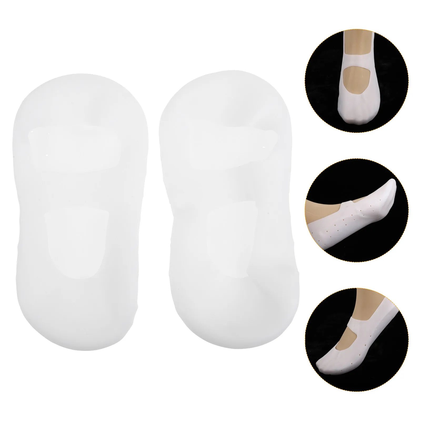 

1 пара силиконовых носков-невидимок с перфорацией для защиты от трещин, дышащие, высокоэластичные, устойчивые к старению, компрессионные, пляжные носки