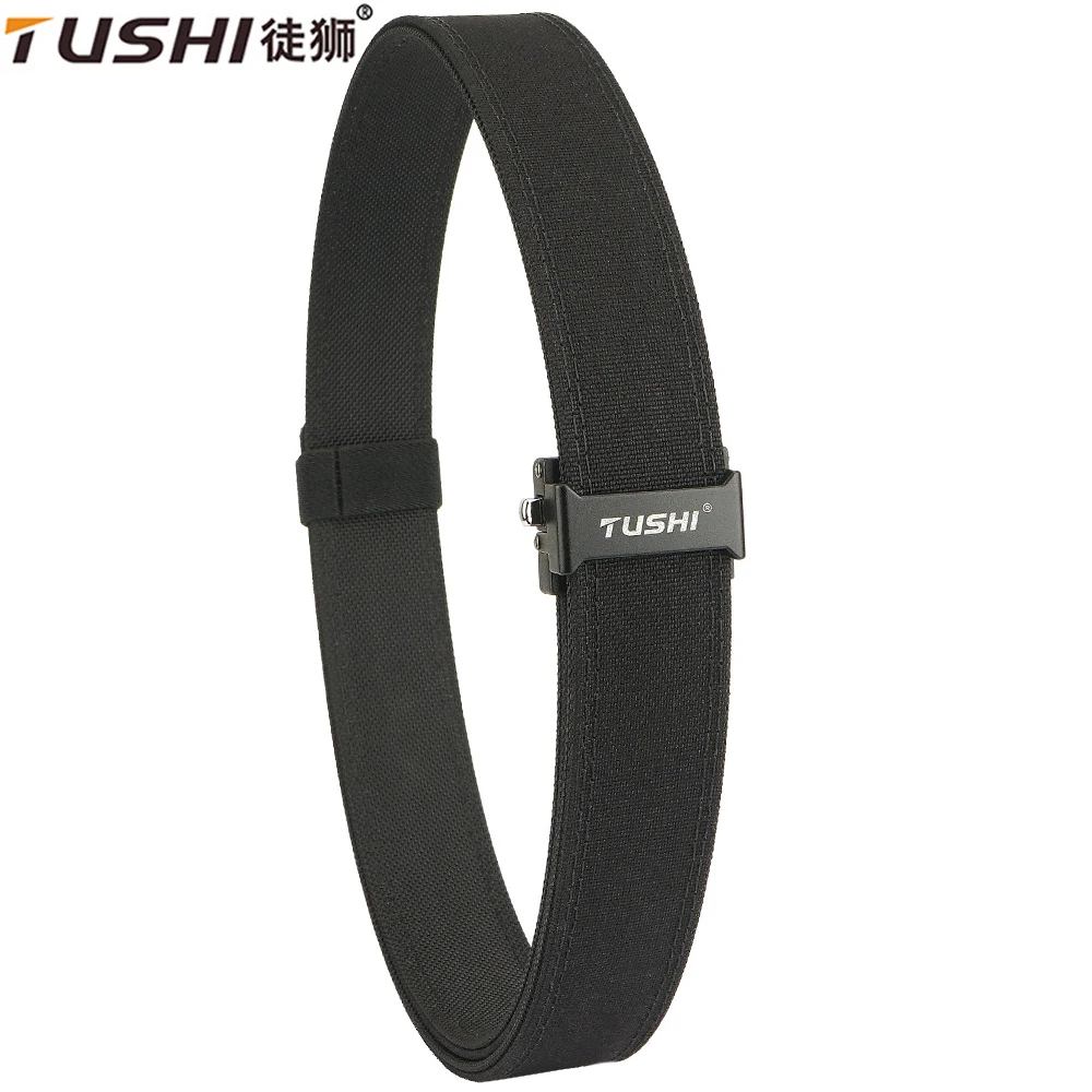 TUSHI Hard Military Belt for Men Sturdy Nylon Metal Automatic Buckle Police Duty Tactical Belt Outdoor Girdle IPSC Accessories