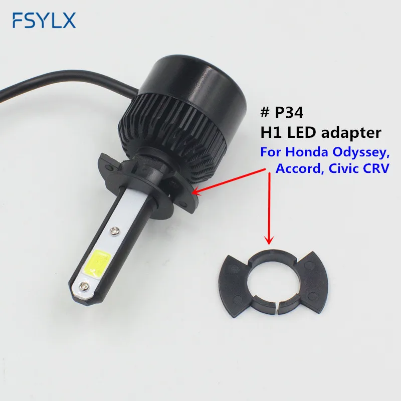 FSYLX LED H1 Adapter Holder Connector for Honda Civic CR-V Odyssey Accord Cars LED Headlight Bulb Adapter Holder Retainer H1