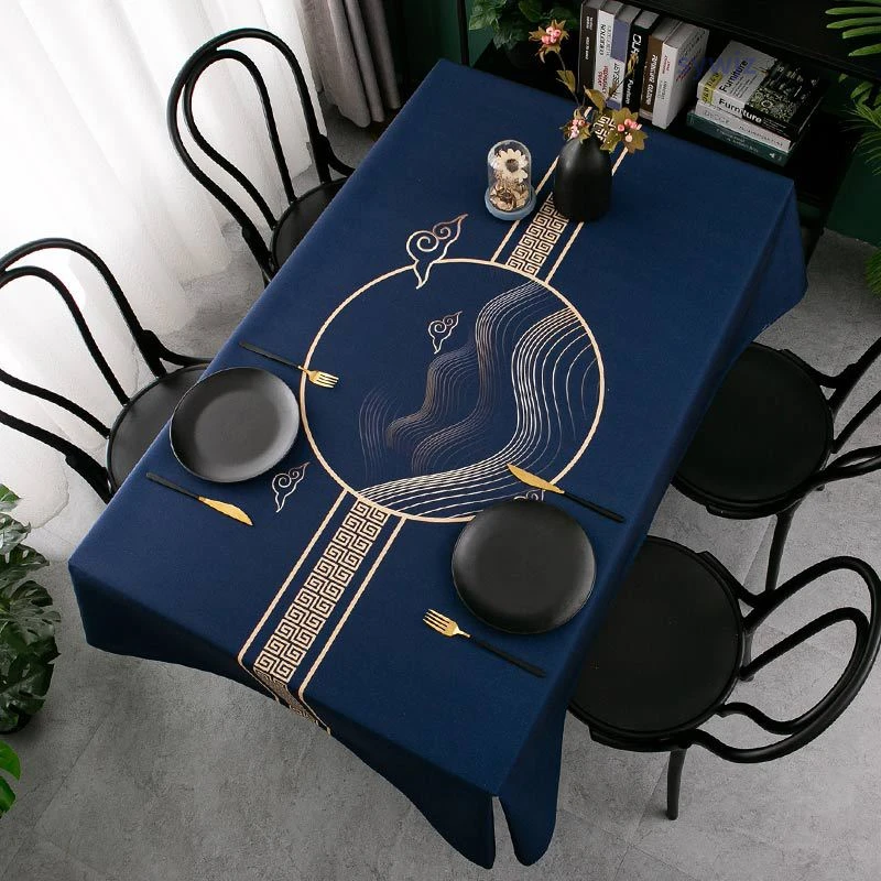 Dark Blue Rectangular Tablecloth Waterproof And Oilproof Tablecloth Home Wedding Decoration Table Cover Nappe De Table Nappe