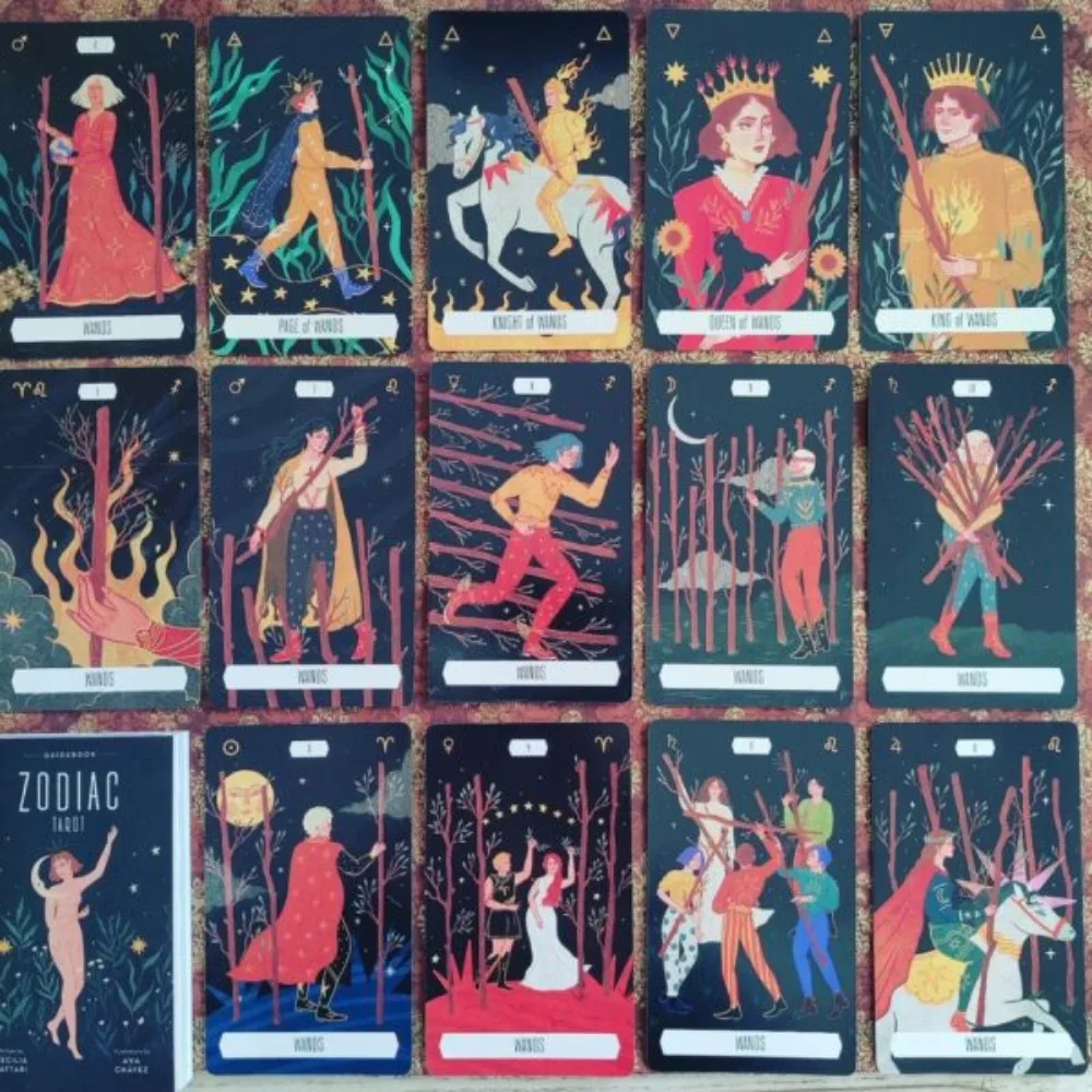 

78 Pcs Cards Zodiac Tarot 10.3*6cm Brings Us The World of Astrology By Cultures’ Ancient Stories, Divinities and Characters