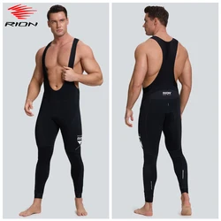 RION Winter Cycling Long Bib Pants Men's MTB Bicycle Tights Mountain Bike Trousers Breathable Pad Trousers Long Distance Pro