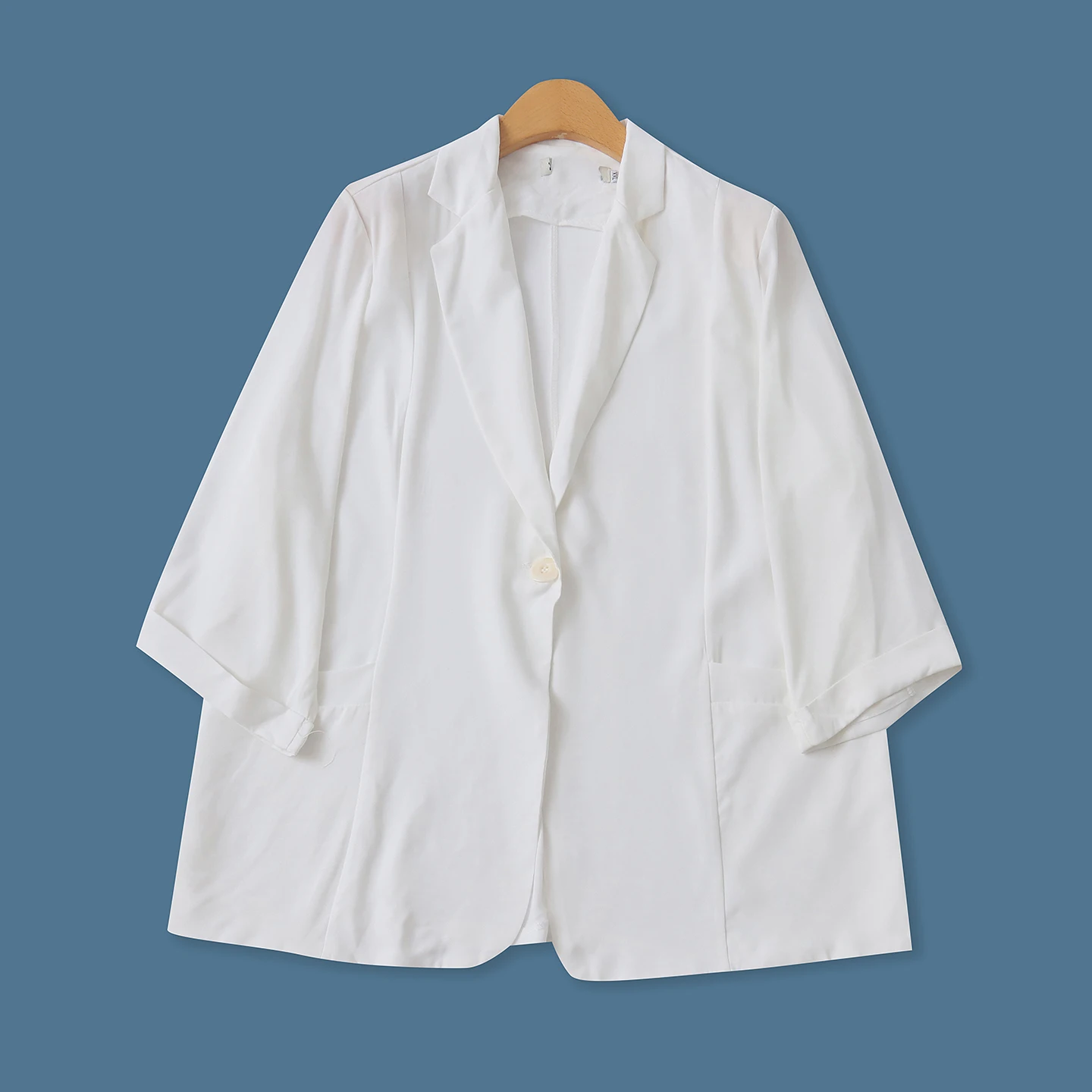 

Casual Style Slimming Seven Sleeve Button up Shrug Outerwear for Women Summer New Arrival Versatile Coat