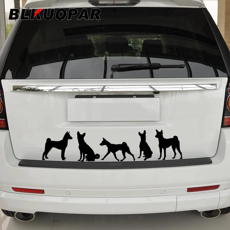 BLKUOPAR for Basenji Silhouette Car Stickers Creative Graphics Vinyl Material Bumper JDM Assessoires for All Types of Vehicles